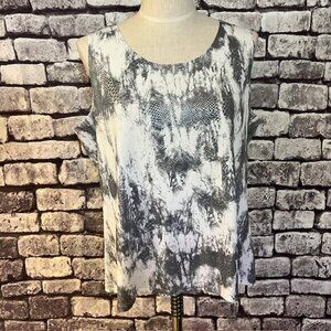 Chico's NWT Gray, Silver & White Tank Size XL